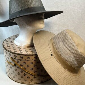 EUC Men's Outdoors Hunting Fishing Wide Brim Hats with Mesh Panels Good Sun Prot